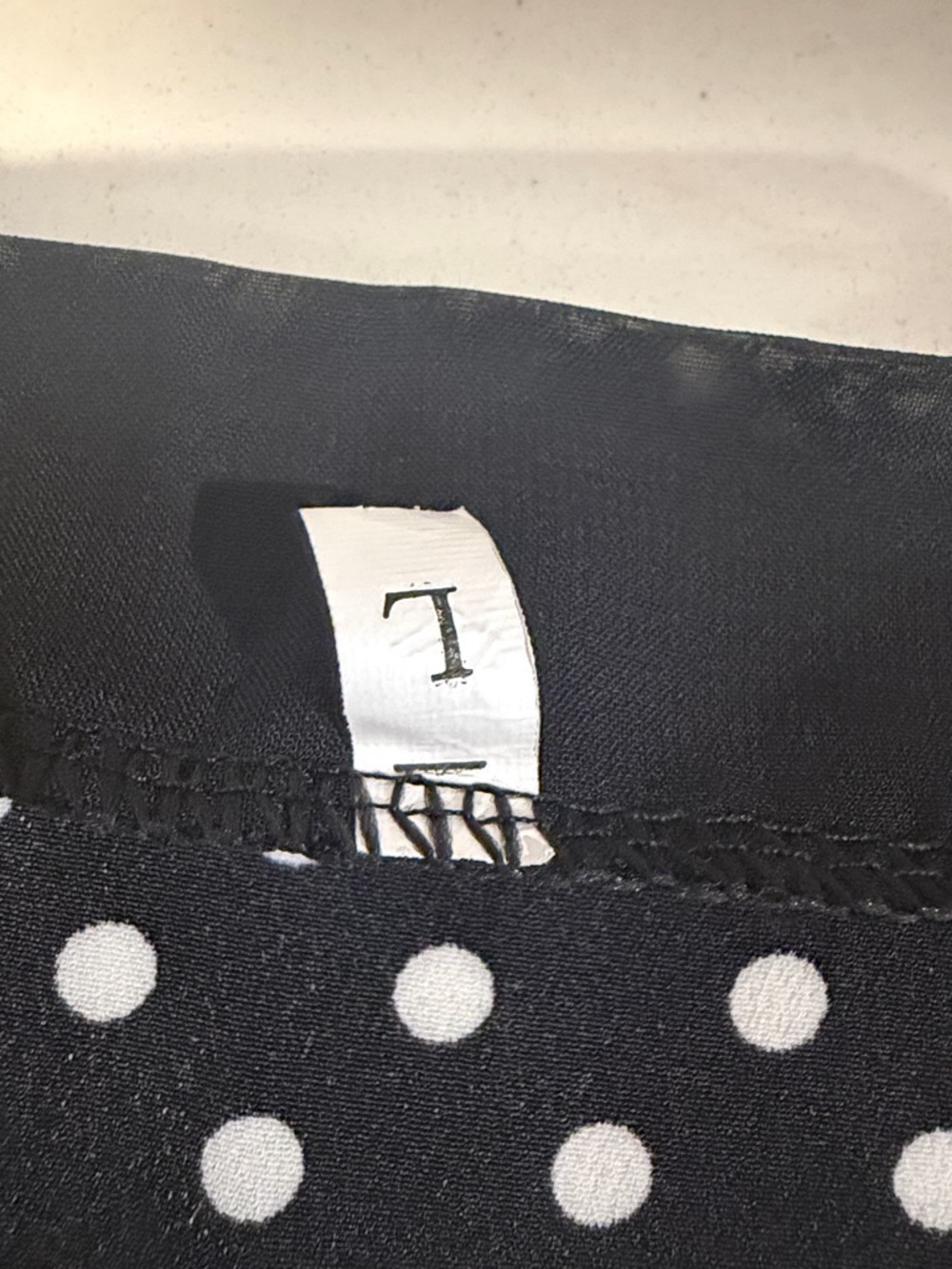 Black & White Polka Dot Tie-Neck Blouse - Picture 2 of 2
